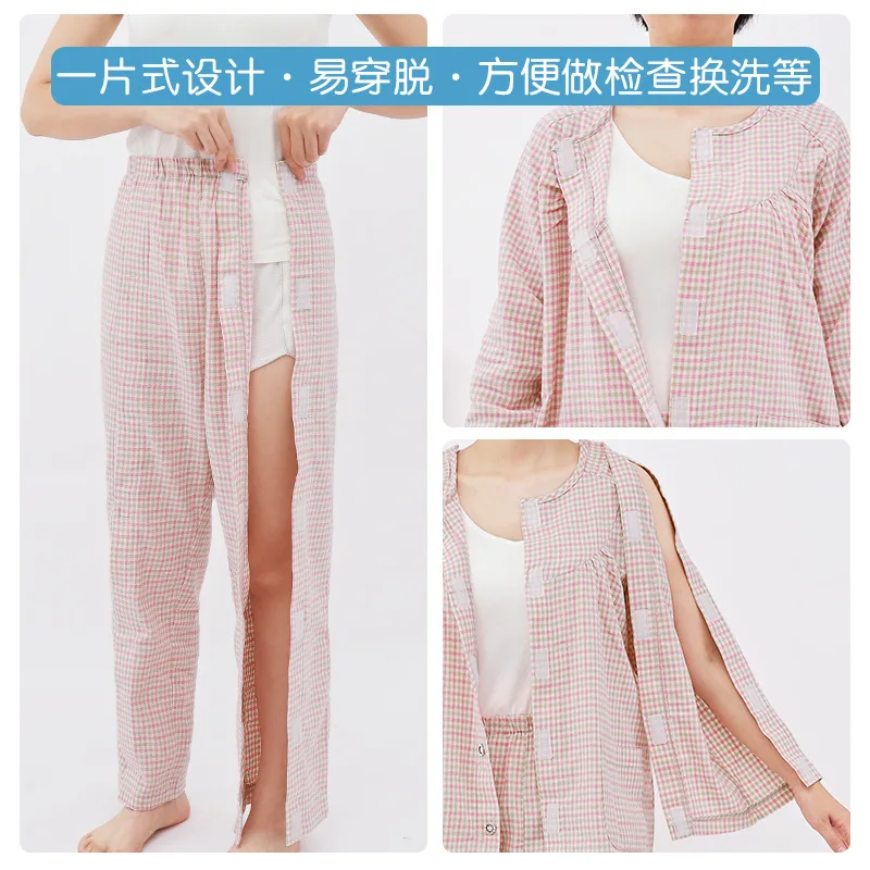 Hospital Gown Long Pants Zipper/Velcro Spring And Autumn Black Gray Nursing  Patients Of Fracture Postoperative Paralyzed Bed - AliExpress