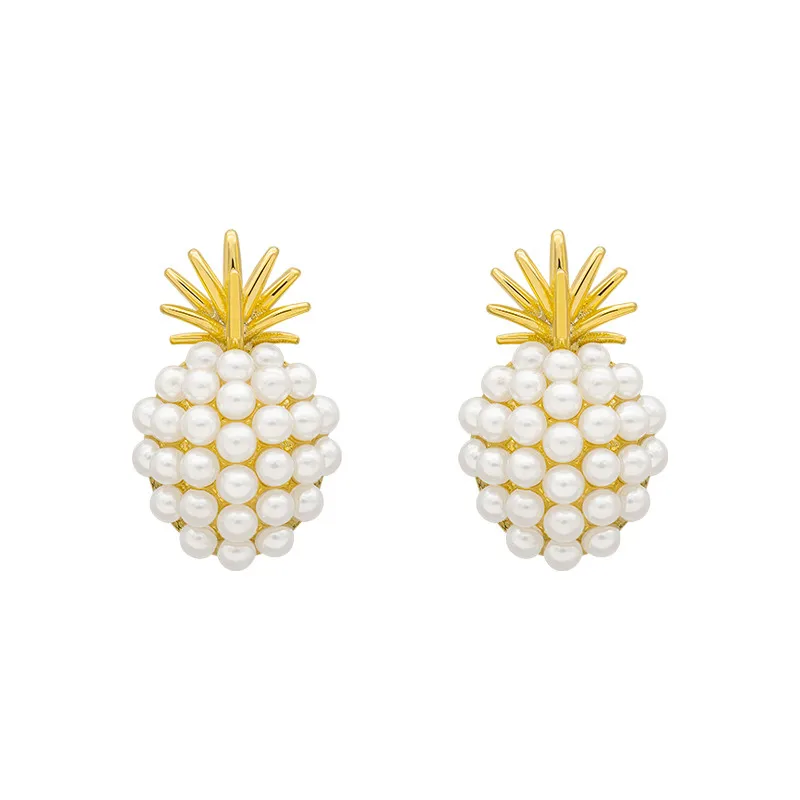 Pineapple Pearl earrings French Retro High-quality Earrings Net Red Temperament Female 2020 New Wave Earrings Prevent Allergy - Image 6