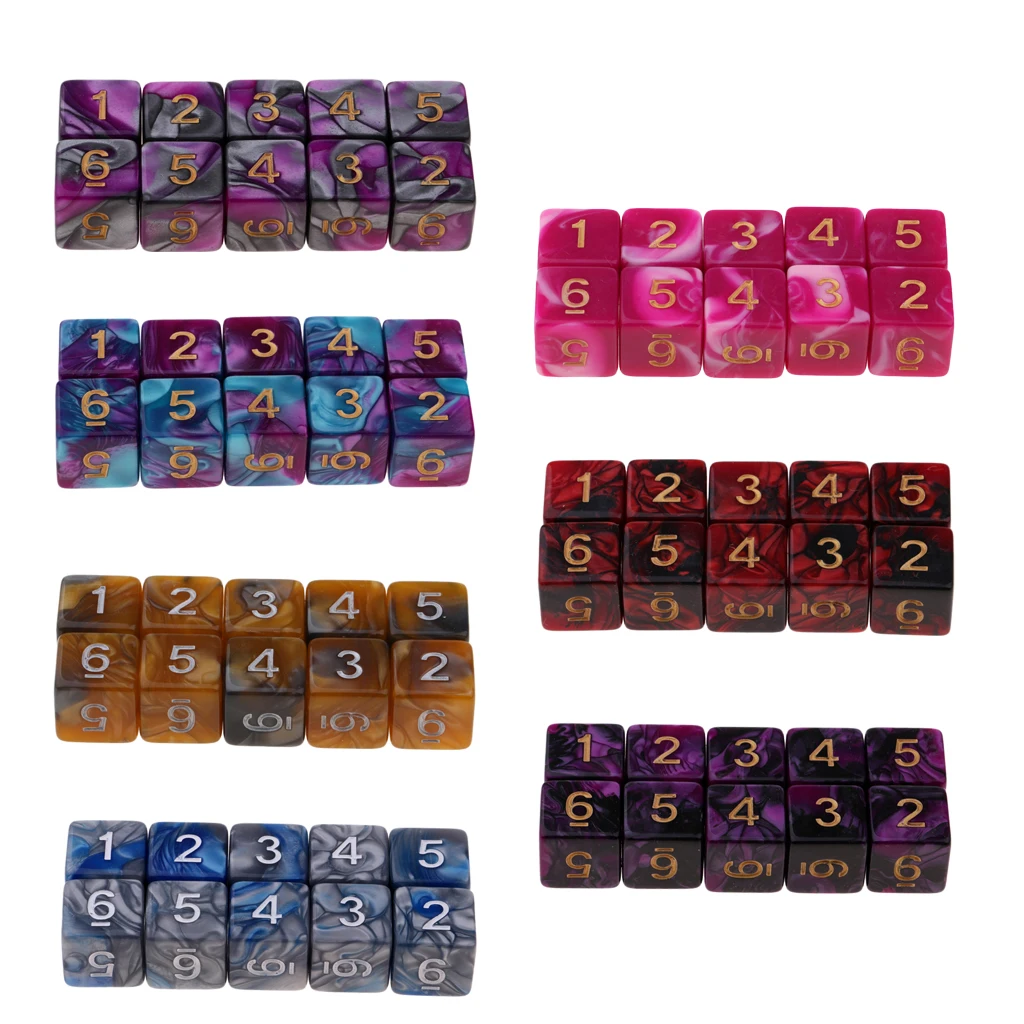 

10pcs D6 Dices 16mm Dice Set 6 Sided Dice for Dice Table Board Game & Math Games