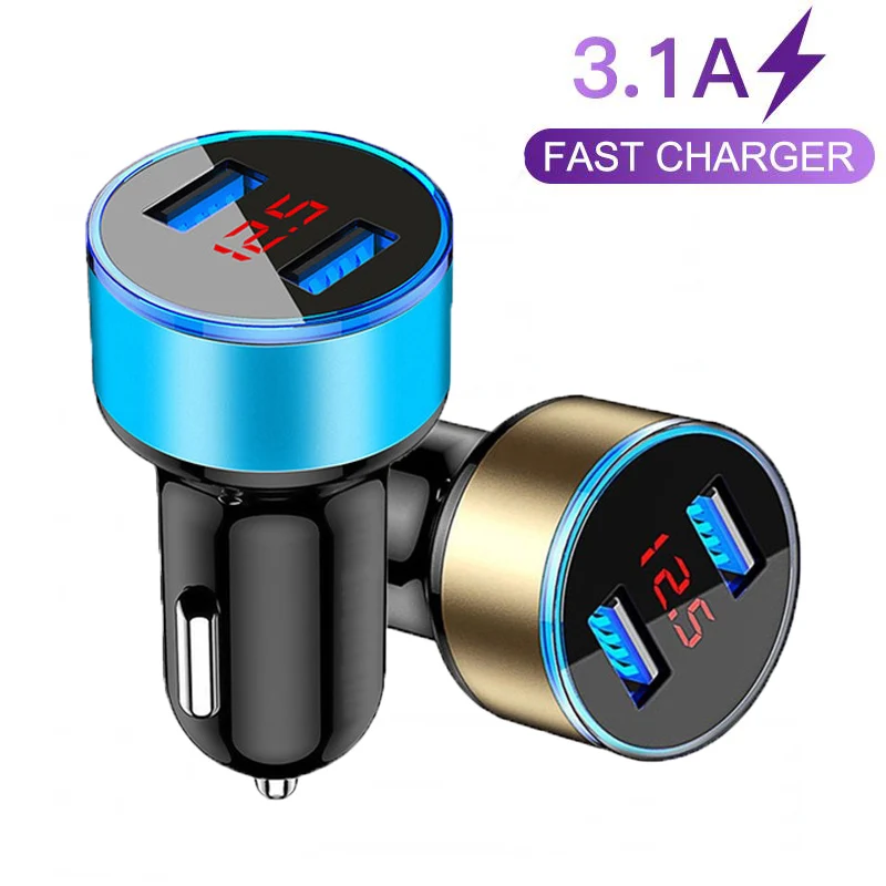Car Charger Dual USB Adapter Fast Charging 5A Type-c USB Cable For OPPO A72 A5 A9 A93 Realme X 2 X50 3 5 6 7 Pro Phones