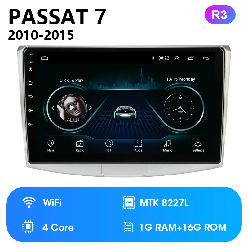 WiFi HiFi 1" 2G+ 32G Android 8,1 4G NET RDS автомобильный радио мультимедиа видео плеер для Фольксваген Пассат B7 B6 2010- Magotan CC DSP - Цвет: WiFi HiFi