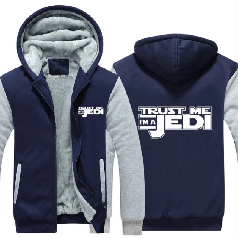 Звездные войны, Trust Me I'm A Jedi, толстовки с принтом, мужские утепленные толстовки с длинным рукавом, мужская куртка на молнии, толстовка, зимняя теплая толстовка, уличная одежда