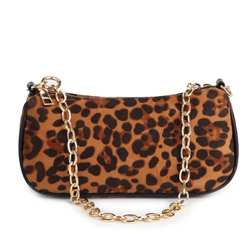 

luxury leopard print handbags women leather hobos bags famous designer brand shoulder bag small ladies chain sac femme tote bag