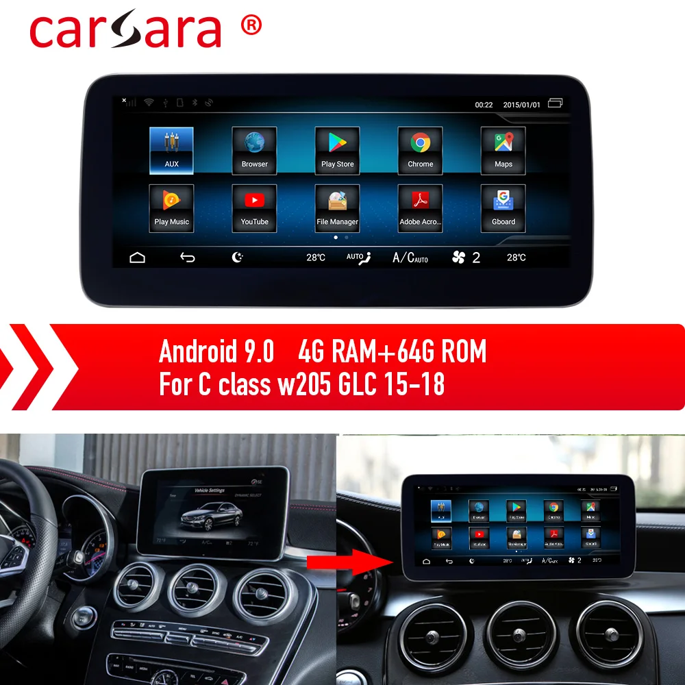 Mercedes панель монитора для GLC W205 экран Android 9 0 мультимедийная система