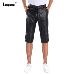 Faxu – Shorts en simili cuir pour hommes, pantalons de longueur aux genoux, poches à fermeture éclair, Style Punk, à la mode, Sexy, nouvelle collection été 2022 