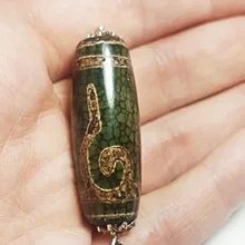 FLTMRH 30 мм 40 мм настоящие натуральные тибетские дзи Бусы из камня Агата Ретро античные, Винтажные Украшения зеленый Ruyi бусы из камня Агата для м