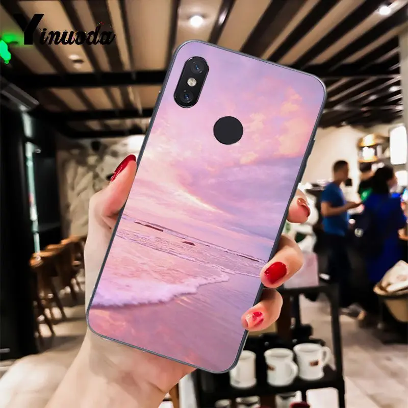 Yinuoda розовый милый чехол для телефона с изображением космоса заката облака Xiaomi Mi 6