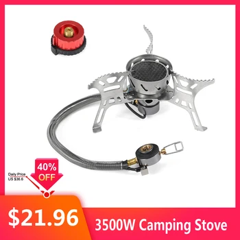

3500W Windproof Camping Stove with Gas Cartridge Adapter Gas Burner For Outdoor Camping Hiking Traveling Camping Gas