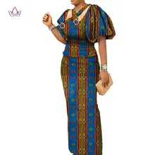 

2021 Women Traditional African Dress Ankara Bazine For Women Bubble Sleeve Dashiki Spaghetti Boho Long Dress Vestdio WY772