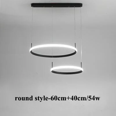 2 frames round Современная квадратная круглая металлическая светодиодная люстра, освещение для столовой, светодиодные подвесные люстры, Светильники для гостиной, подвесные светильники - Цвет абажура: 2 frames round
