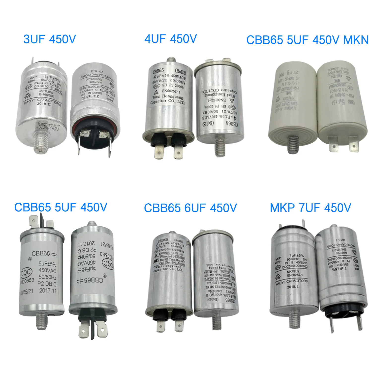 Capacitor Accessories CBB65 MKP3/4/5/6/7UF 450V Capacitor For Washer Dish Washer Motor