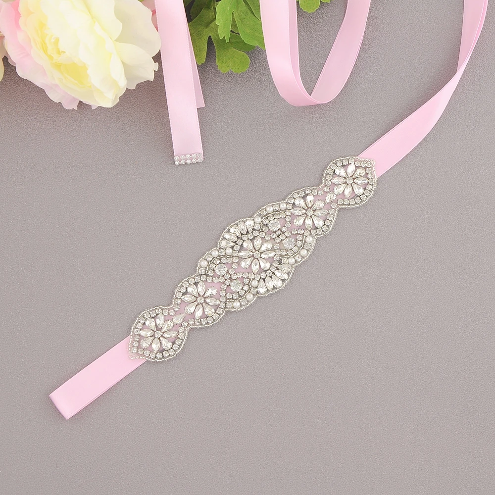 pink S94 свадебные пояса - Цвет: pink