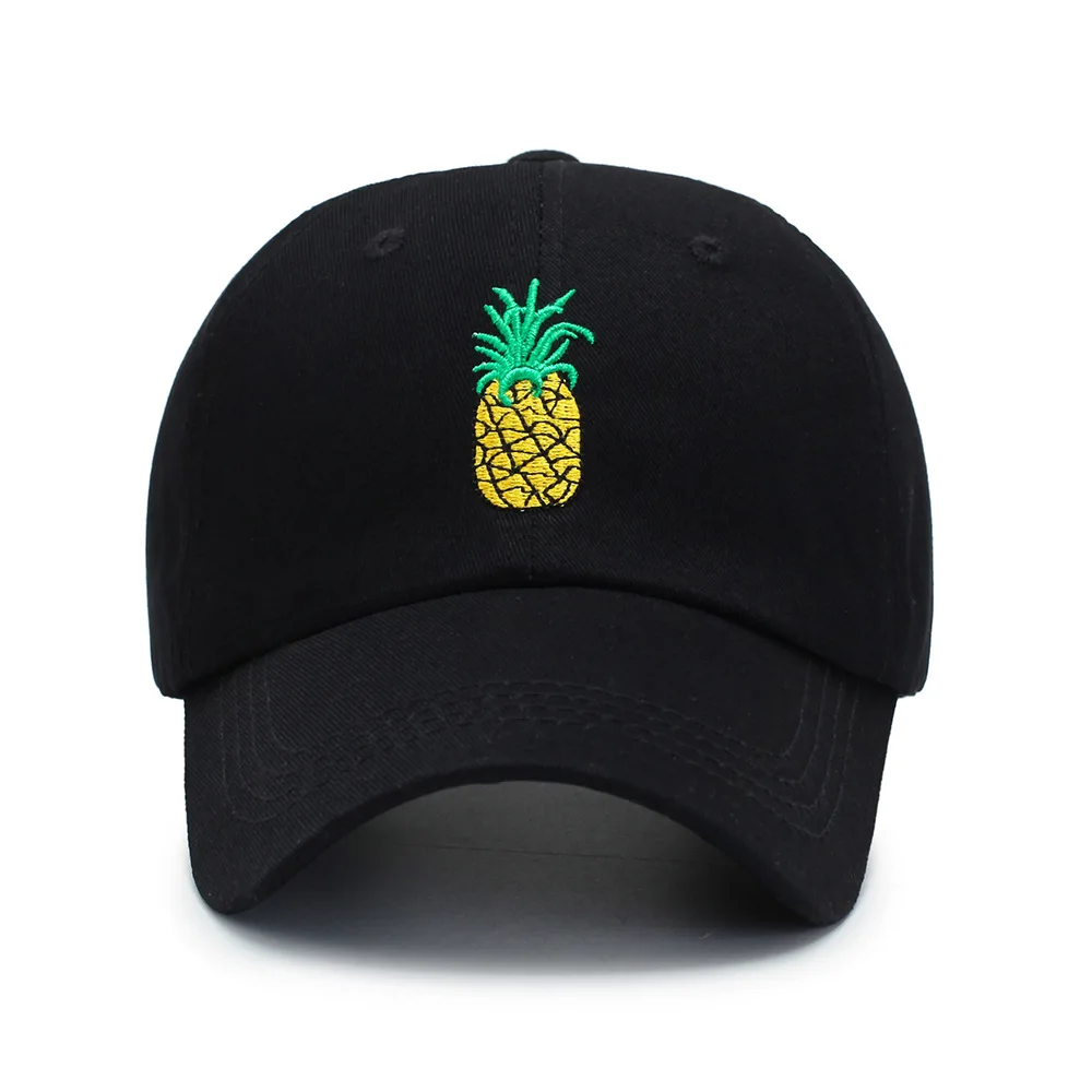 

TUNICA Pineapple Embroidery Baseball Cap Cotton 100% Hipster Hat Fruit Pineapple Dad Hat Hip Hop Cotton Snapback Cap hats