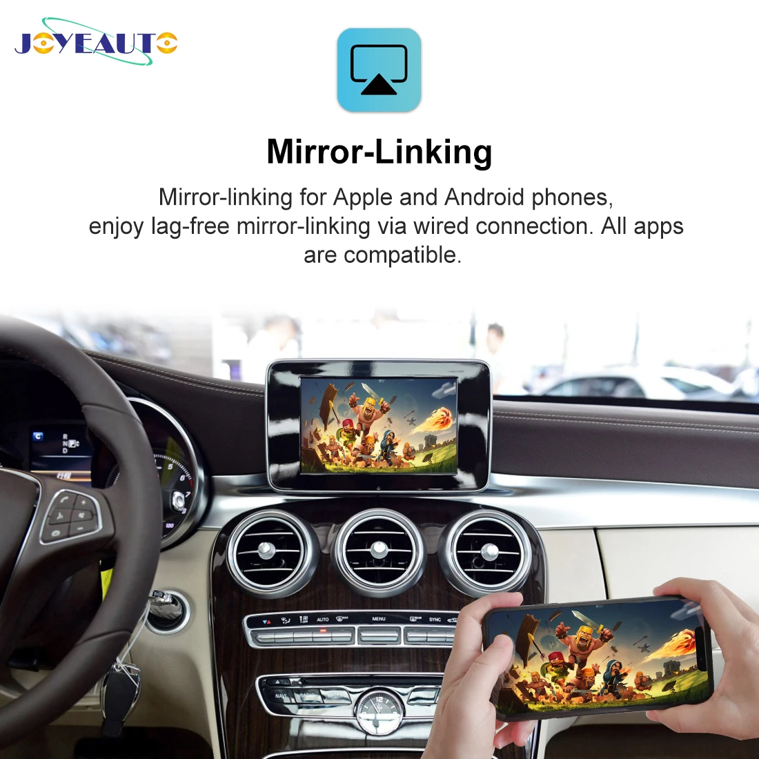 JoyeAuto Wireless Apple Carplay for Mercedes Benz A B C S GLK GLA ML SLK Class 2007-2017 NTG4.0 NTG4.5 NTG5 Android Auto Module