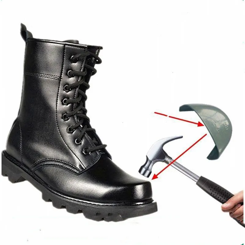 

Male Steel Toe Work Safety Shoes Winter Plus Velvet Cotton Shoes Men Autumn Waterproof Puncture Proof Genuine Leather Man Boots