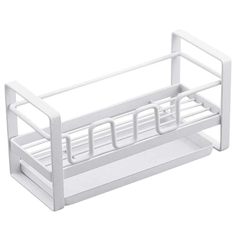 Metal Sponge Drain Storage Rack with Tray Pool Shelf Kitchen Sink Mesa Cleaning Rag Shelves Holder Accessory | Дом и сад