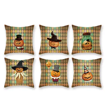 

Halloween Decoration Pillowcase Retro Pumpkin Print Pillowcase Polyester Peachskin Home Decoration Bedroom Sofa Car Pillow cover
