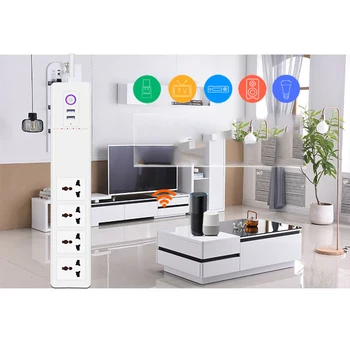 

WiFi умная полоса питания, универсальная розетка, 4-ходовые розетки с USB пультом дистанционного управления, защита от перенапря