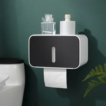 

Tissue Box Free Punching Wall-mounted wall Hanging Waterproof Visible Holder Box Case Table Decoration hanger bathroom Kitchen