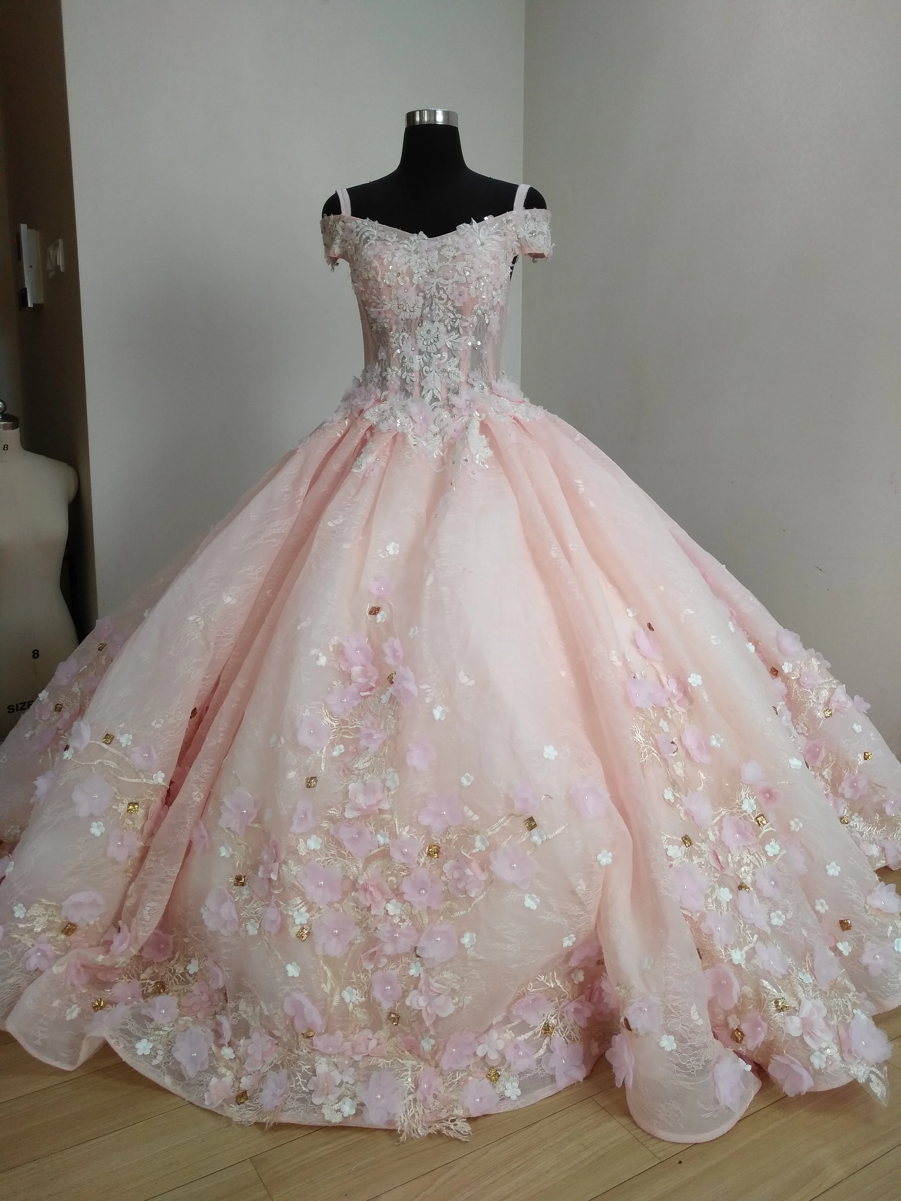 Настоящее изображение, бальное платье с цветами, свадебные платья, Кружевная аппликация, расшитая бисером, принцесса, винтажные Свадебные платья с открытыми плечами