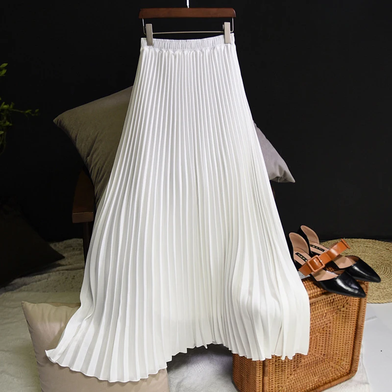 White skirt Мусульманская плиссированная абайя модная мусульманская юбка Jupe Musulman Одежда Женская длинная юбка для мусульманских - Цвет: White skirt