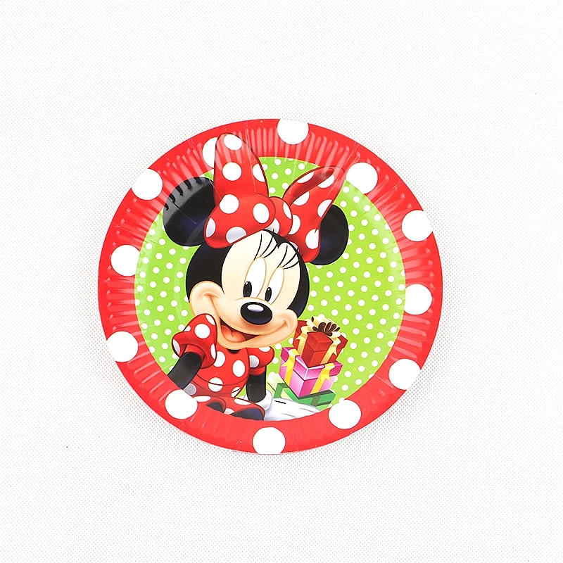 10pcs R-Minnie Дисней серия замороженная игрушка "Микки" Винни Принцесса София 7 дюймов тарелка подарок ребенку день рождения фестиваль вечерние принадлежности для пикника - Цвет: 10pcs R-Minnie