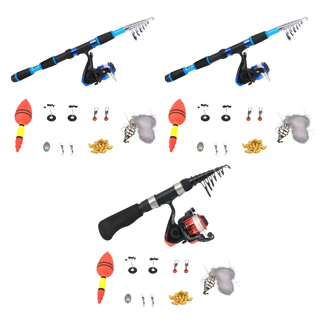 Рыболовный комплект телескопическая удочка и Катушка комбо крюк снасти комплект