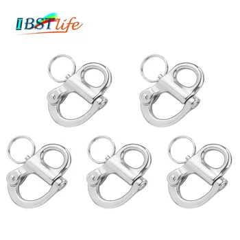 

5PCS SS16 Rigging Sailing Fixed Bail Snap Shackle Fixed Eye snap hook sailboat Sailing Boat Yacht Outdoor Living