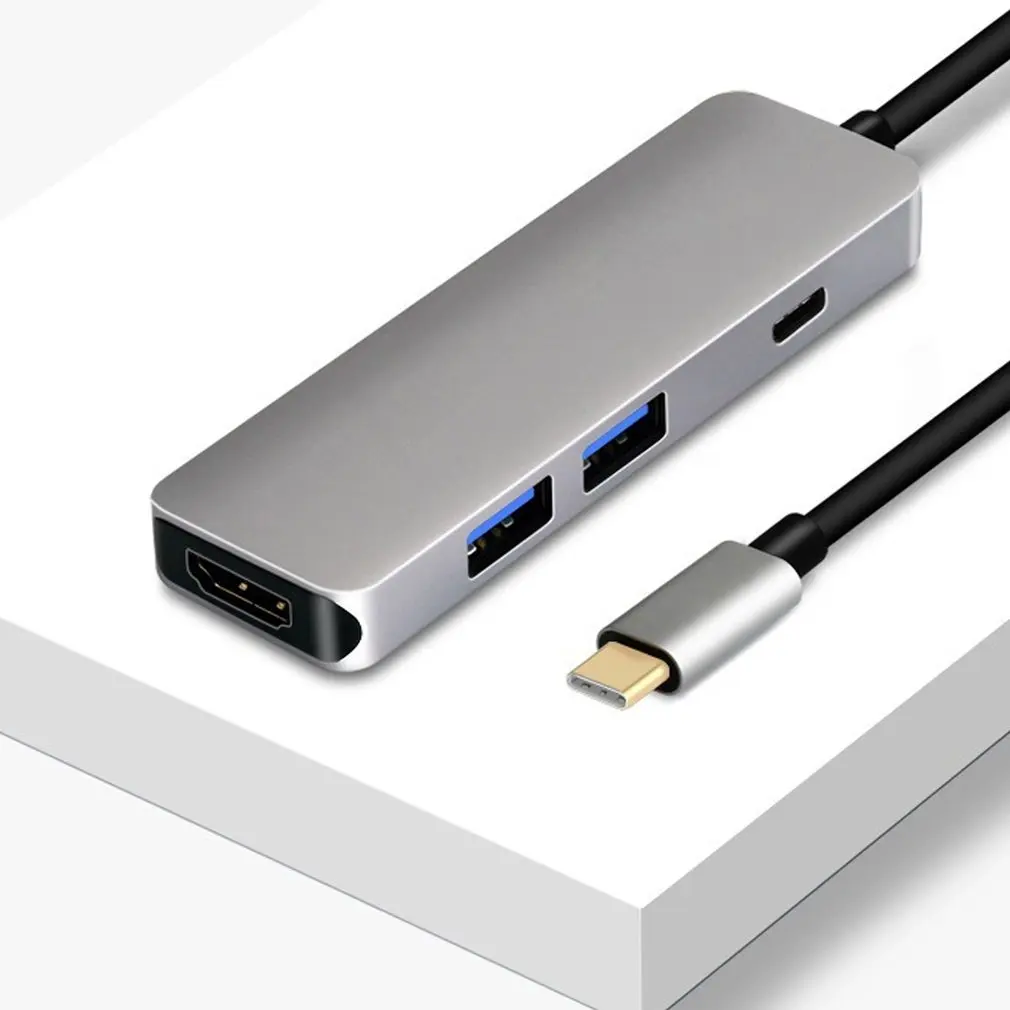 Многофункциональный 4 в 1 usb-хаб Тип-C концентратор USB 3,0 с PD Мощность UHD HDMI USB-C адаптер конвертер для Macbook для Windows