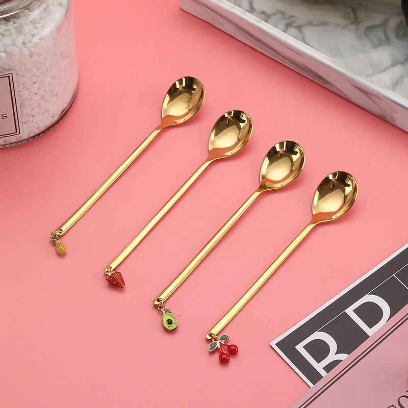 

Ложка-вилка из нержавеющей стали с искусственной длинной ручкой