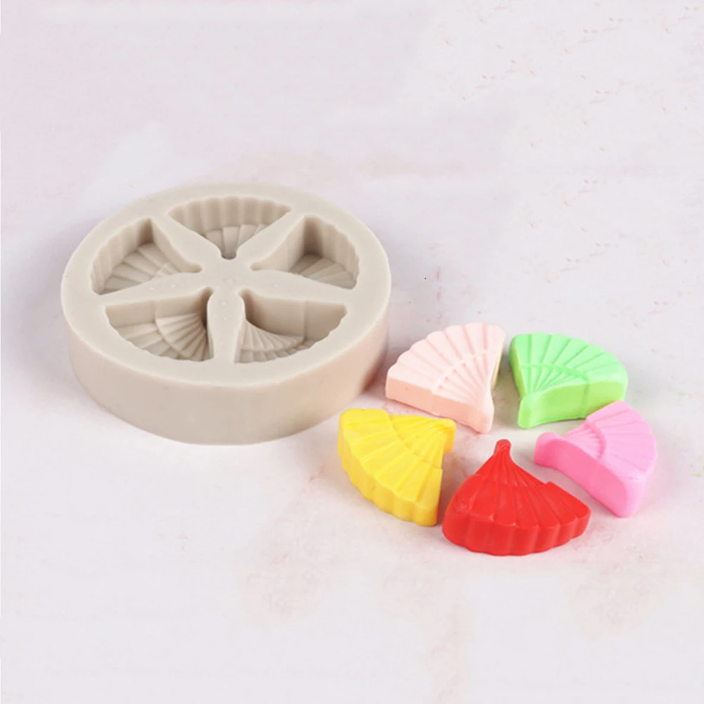Cute Retro Fan Shape Silicone Mold Fondant Mould Cake Decorating Tools Chocolate, Gumpaste, Sugarcraft, Kitchen Gadgets