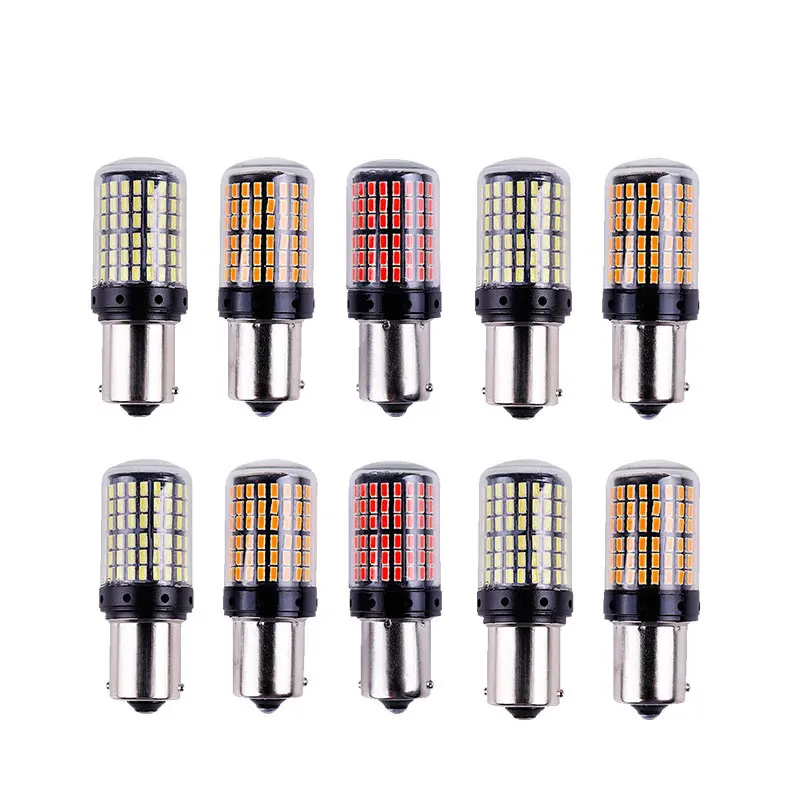 10pcs Car T20 7440 W21w Led Bulbs 3014 144smd Led 1156 Ba15s P21w