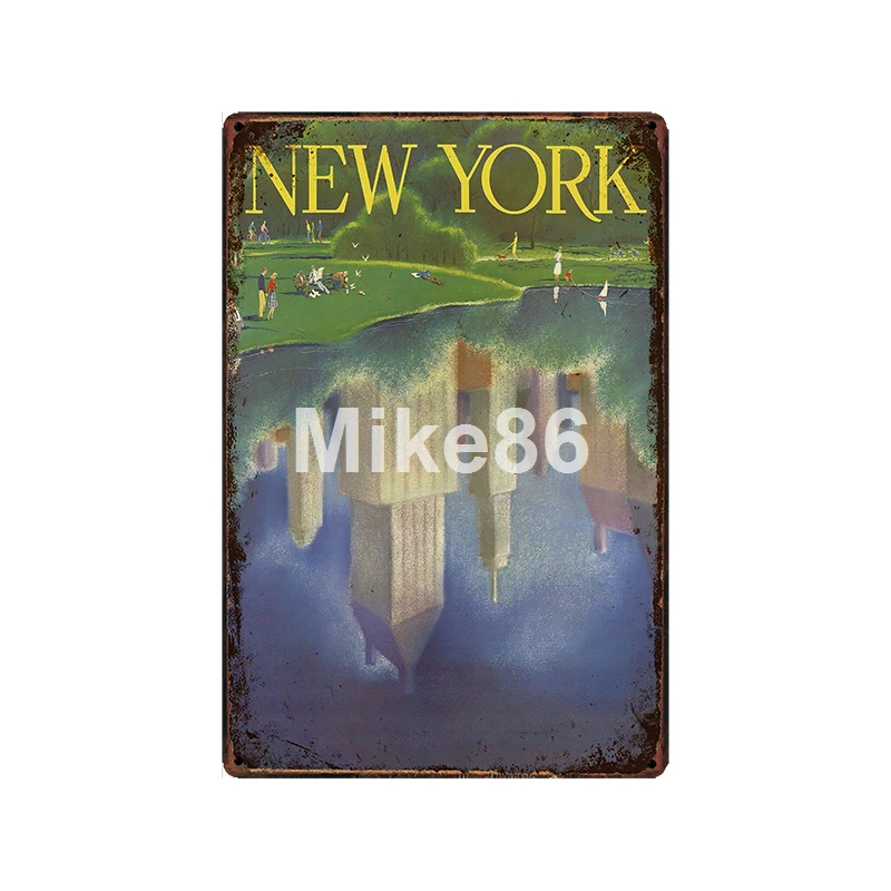 [Mike86] Италия Япония Норге металлический знак винтажный магазин рисунок на железной поверхности в стиле ретро Sicilia city salerno плакат искусство 20*30 см LT-1946