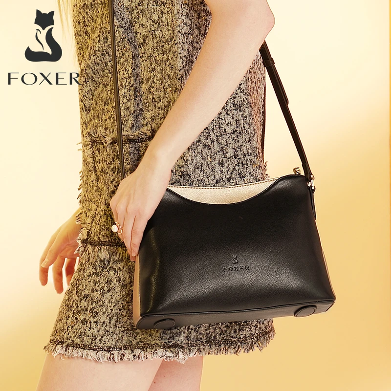 Женская сумка через плечо FOXER черная Кроссбоди из коровьей кожи 2019|bag ladies|women shoulder