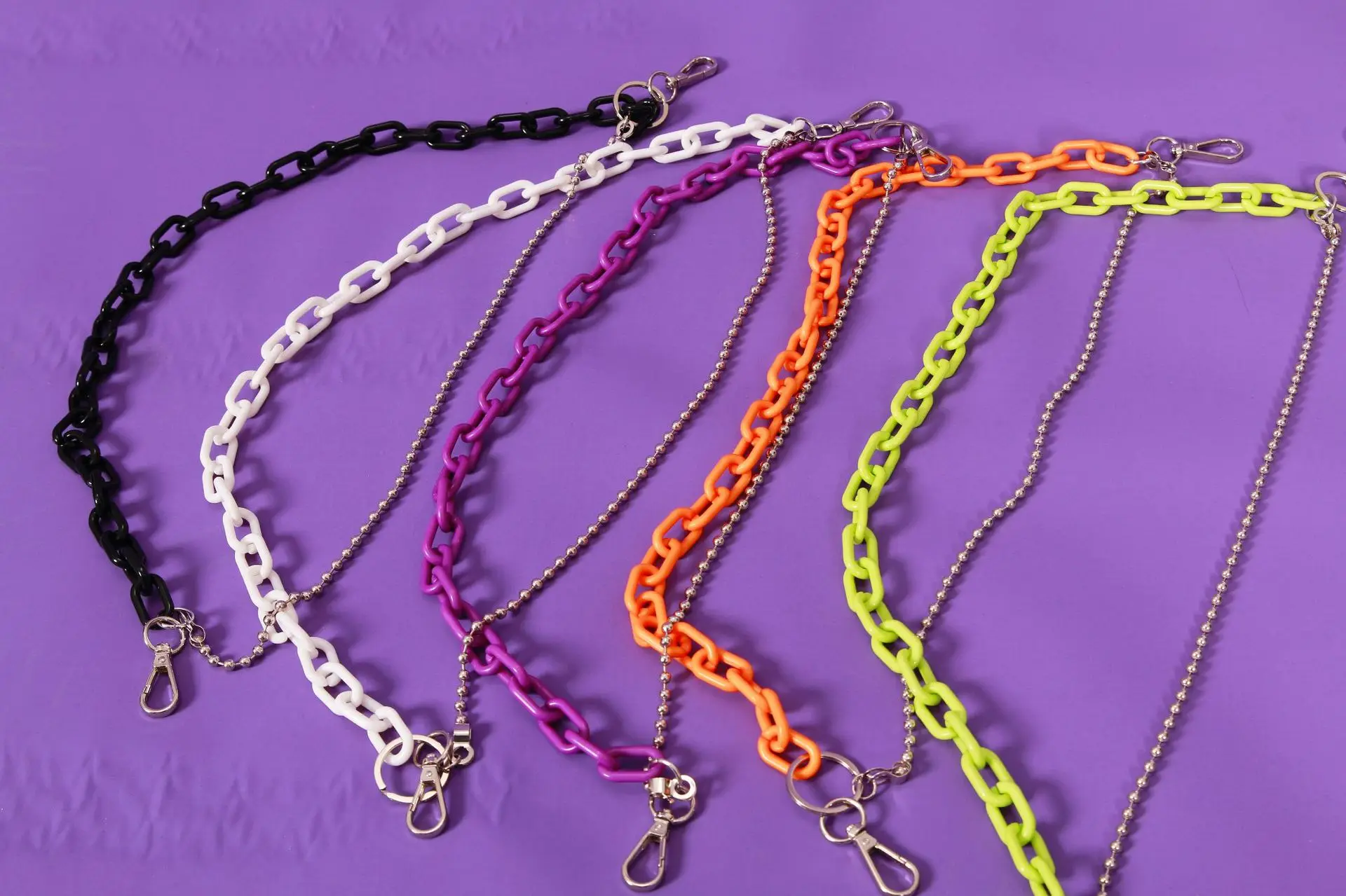  MTLEE 3 Pieces Rainbow Jeans Chain Wallet Key Chain