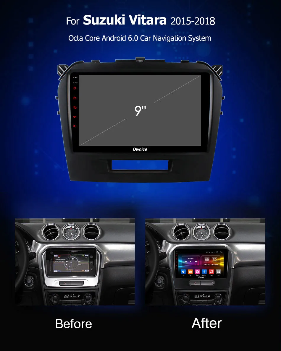 Ownice 360 Panorama Android 9,0 Восьмиядерный k3 k5 k6 автомобильный Радио DVD gps Navi плеер dvd для Suzuki Vitara- 4G DSP оптический