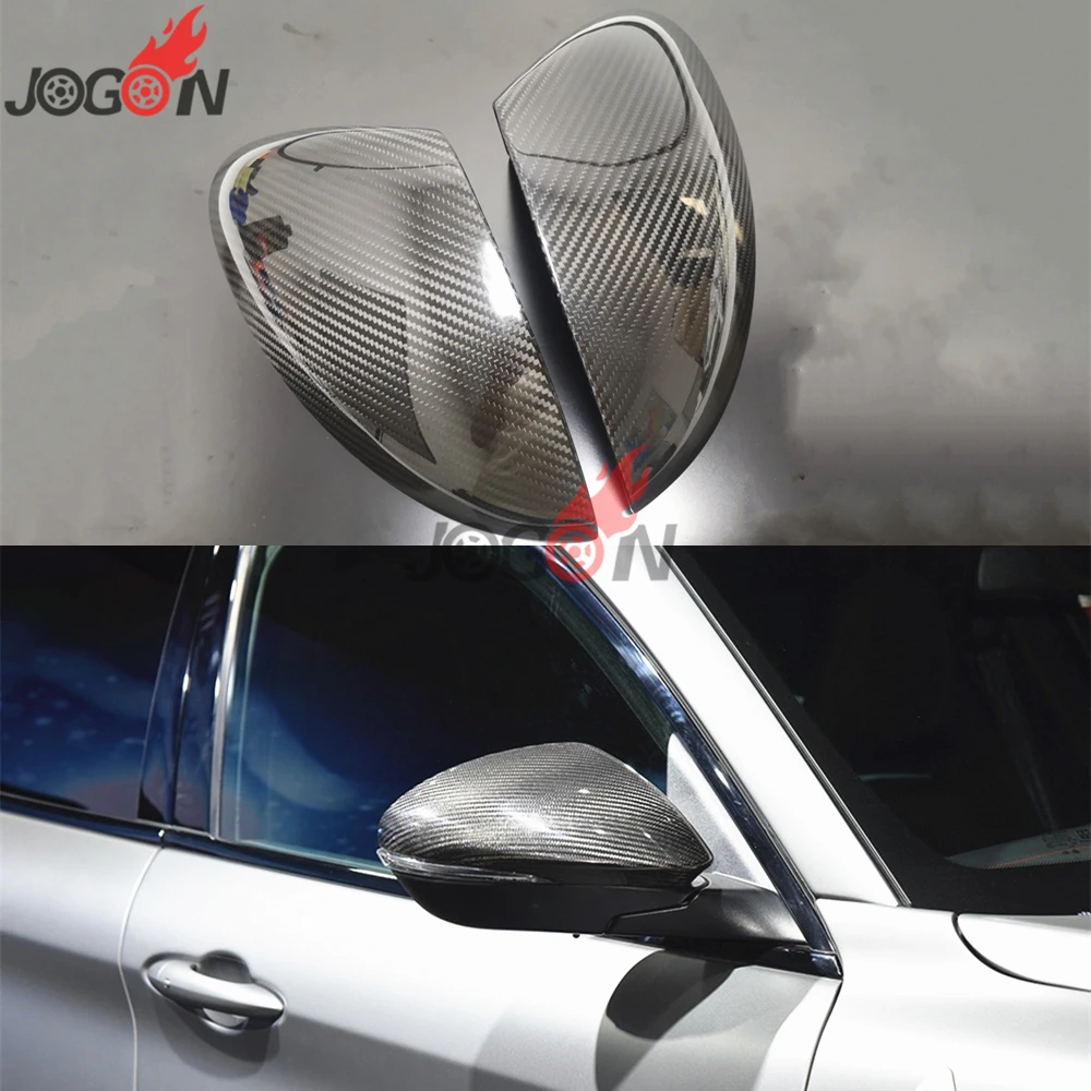

Car Full Carbon Fiber Rearview Mirror Cover For Alfa Romeo Stelvio 2017 2018 2pcs