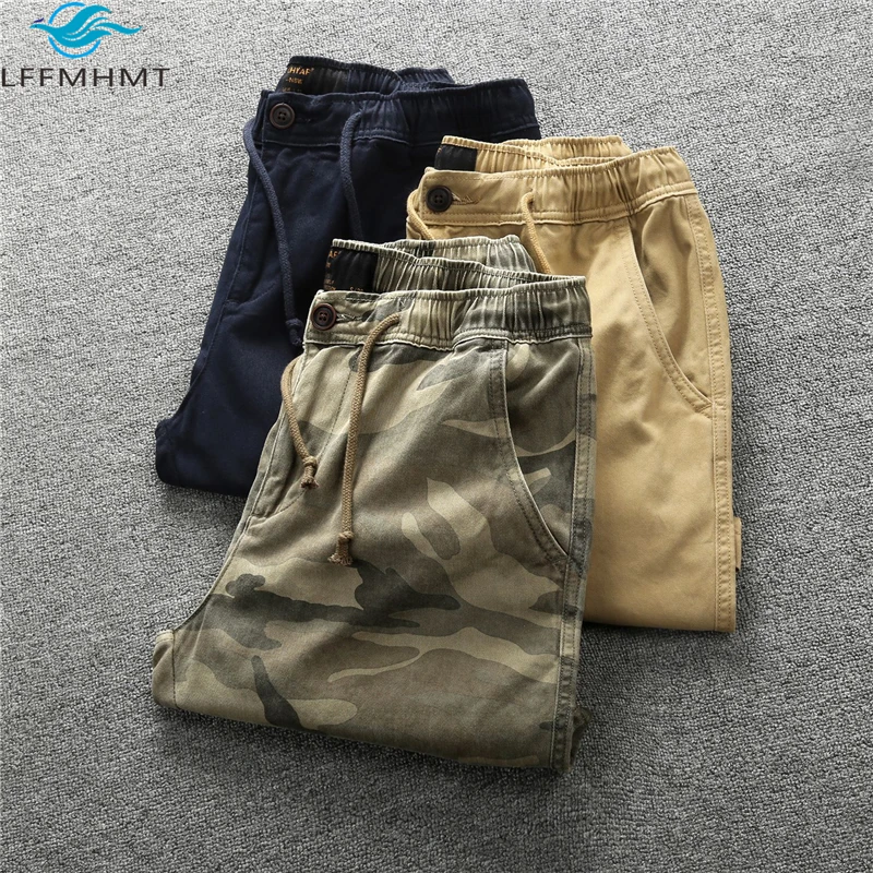 207 Summer Fashion Straight Cargo Shorts Male Sport Casual Half Length Pure Cotton Military Style Camouflage Men\'s Work Clothing