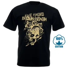 Five Finger Death Punch Ирокез череп черная футболка Официальный взрослых 5Fdp футболка Юмор Для мужчин футболка с круглым вырезом под горло