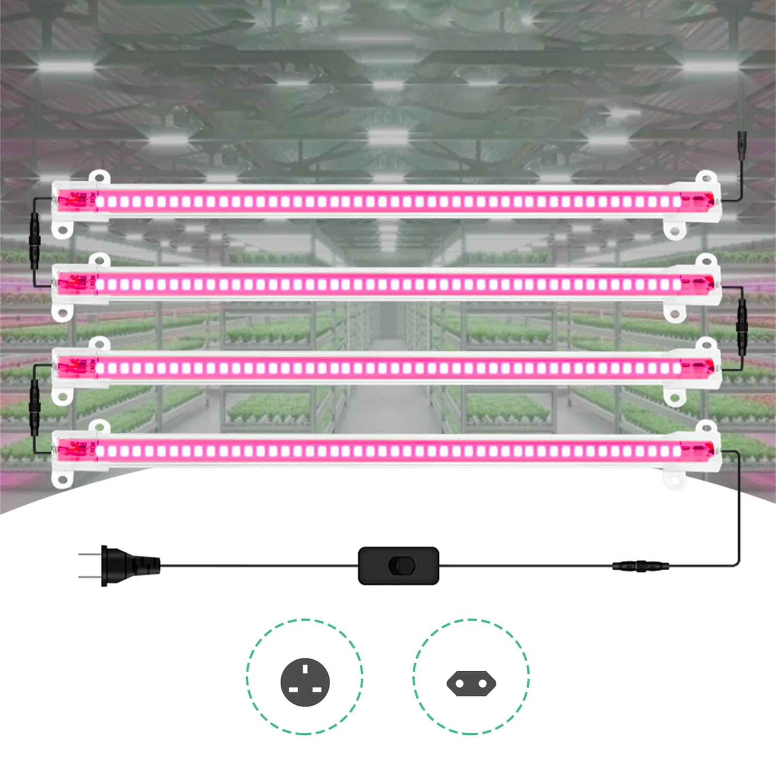 Plant Lights Growth Lamps Indoor Full Spectrum Led Grow Light Strip Connect In SeriesMax 12 LED Plant Lamp For Gardening Succul