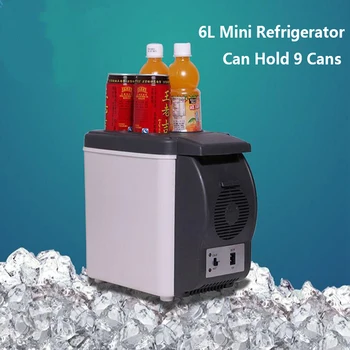 

12V 6L Car Refrigerator Automoble Mini Portable Multi-Function Dual-Use Cooler Warmer Thermoelectric Electric Fridge