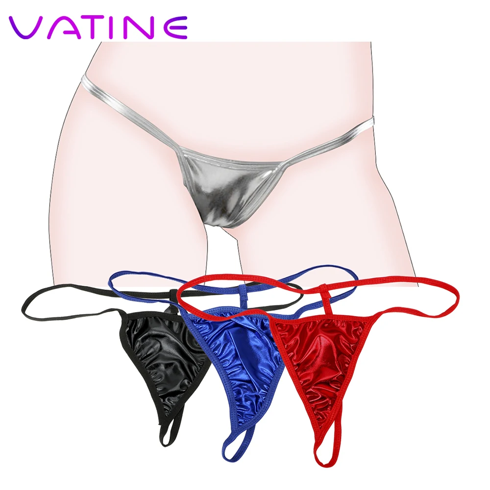 VATINE Sexy Underwear Sex Toys for Women T Thong Pants Sexy Lingerie G String Panties Gilded Thongs Faux Leather Adult Products