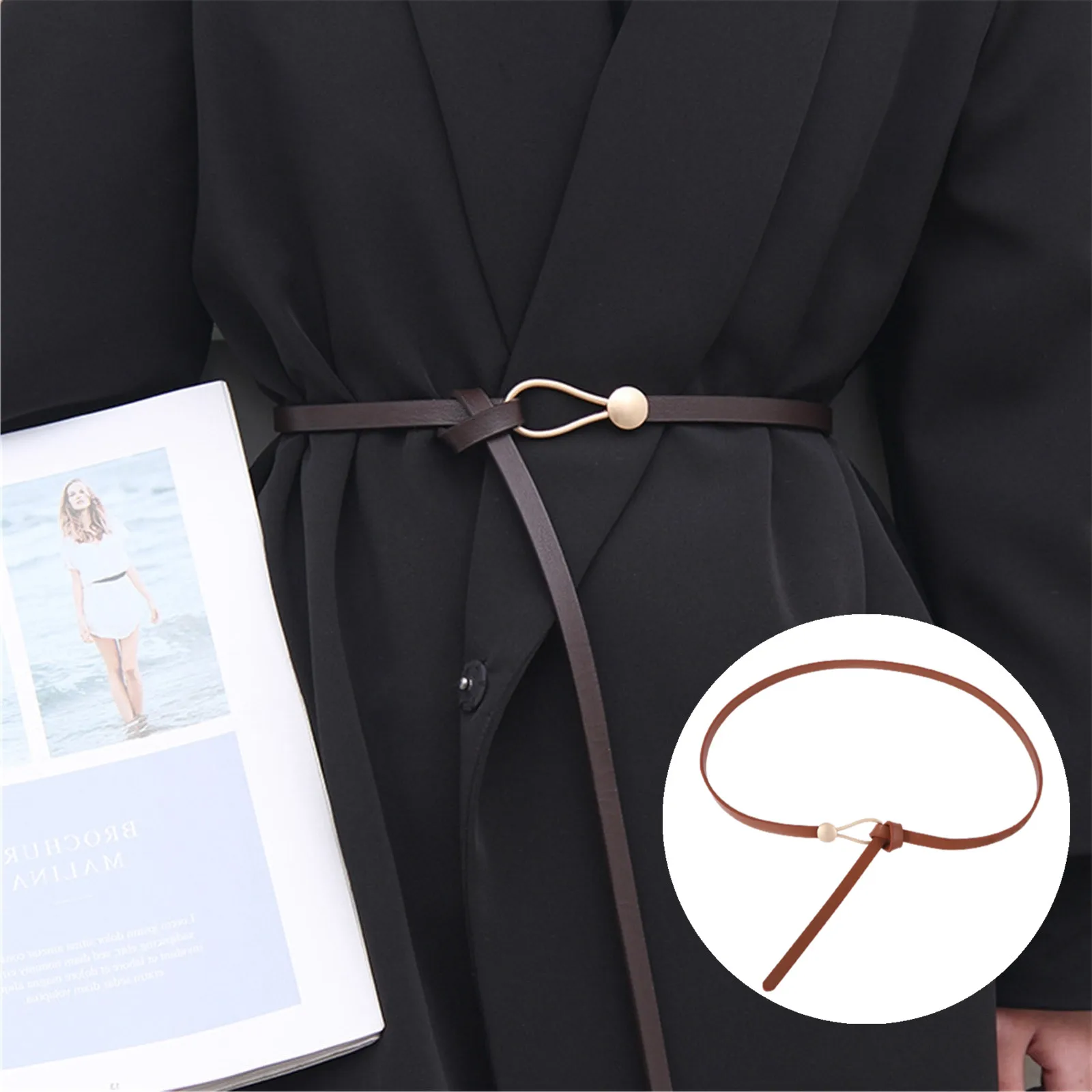 110cm Suit Belt Ladies Knotted Decorative Belt Fashion Dress Sweater Waist Belt All-Match Knotted Decorative Belt High Quality