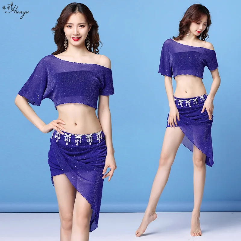 

Huayu Dance 2019 New Style Belly Dance Clothing Beginners Large Size yin si wang Short Skirt Oriental Performance WOMEN'S Suit