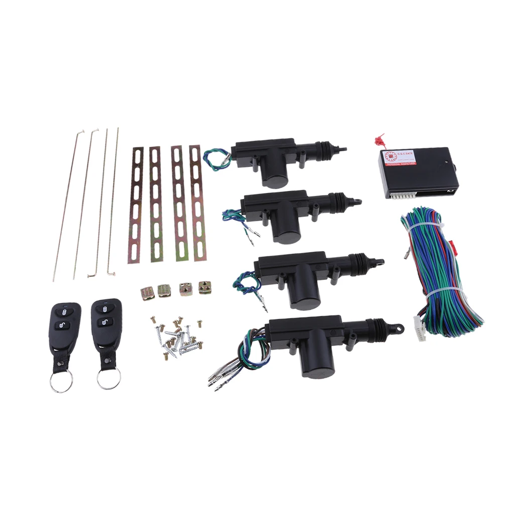 4 Door Power Central Lock Kit w/2 Keyless Entry Car Remote Control 