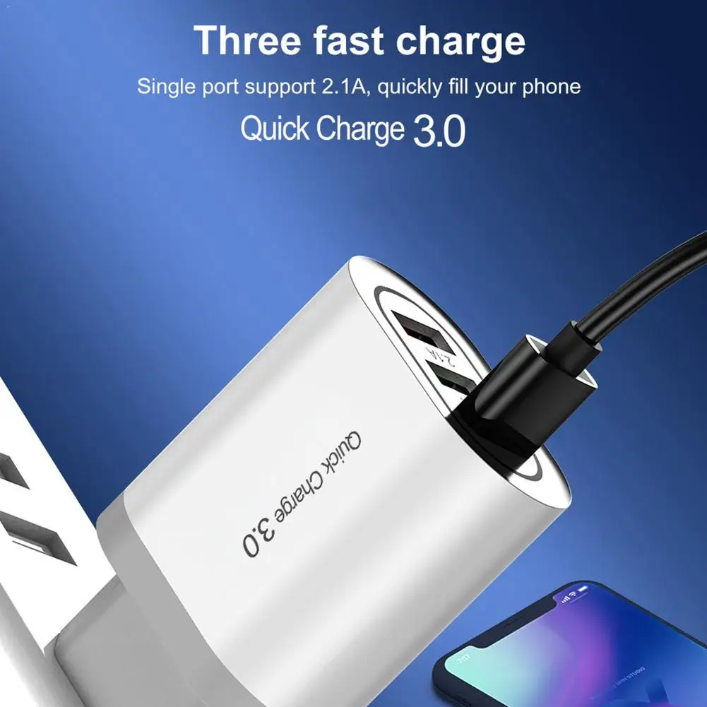 18 Вт QC3.0 зарядное устройство 3 USB быстрая зарядка мобильного телефона Беспроводное зарядное устройство 18 Вт настенное зарядное устройство для путешествий