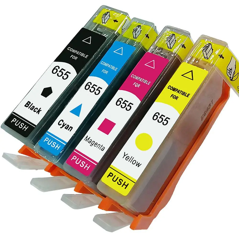 4Pcs Compatible Ink Cartridges for HP 655 Deskjet 3525 4615 4625 5525