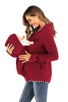 

2020 New Maternity Hooded Kangaroo Pregnant Women Baby Carrier Jacket Outerwear Coat Hoodies with Baby Carrier Thicken Clothes