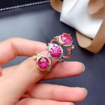 

Natural And Real Topaz Ring Gemstone Wedding Engagement Rings for Women Fine Jewelry Gift Wholesale