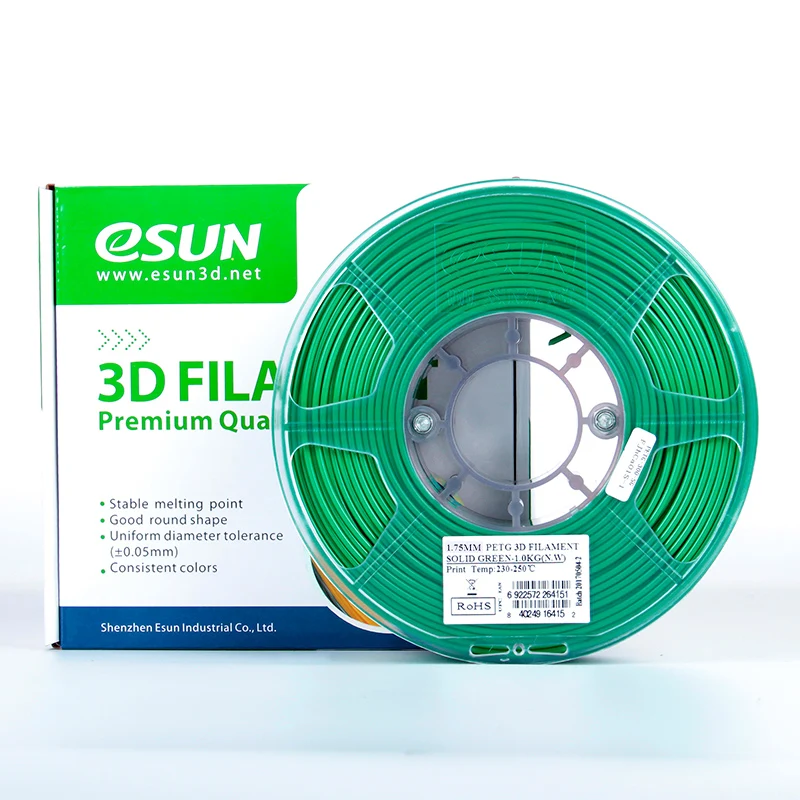 Нить для 3D печати eSUN PETG 1,75 мм 1 кг для 3D принтера, из России, белый, черный, красный, зеленый, синий, оранжевый, 16 цветов